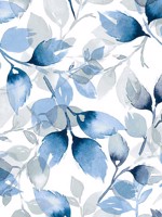 Watercolor Leaves Blue Lagoon Peel and Stick Wallpaper WTG-247637 by NextWall Wallpaper for sale at Wallpapers To Go