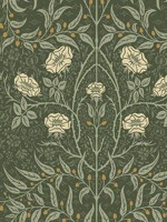 Stenciled Floral Evergreen Wallpaper WTG-248115 by Seabrook Wallpaper for sale at Wallpapers To Go