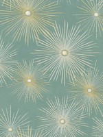 Starburst Geo Teal and Gold Wallpaper WTG-248118 by Seabrook Wallpaper for sale at Wallpapers To Go