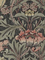 Acanthus Floral Charcoal Rosewood Peel and Stick Wallpaper WTG-249795 by NextWall Wallpaper for sale at Wallpapers To Go
