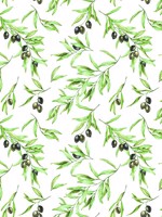 Olive Drupe Green Black White Wallpaper WTG-250289 by Galerie Wallpaper for sale at Wallpapers To Go