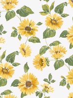 Sunflower Trail Yellow Green White Wallpaper WTG-250297 by Galerie Wallpaper for sale at Wallpapers To Go