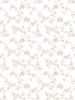 Delicate Floral Pink Green Wallpaper WTG-250504 by Galerie Wallpaper for sale at Wallpapers To Go