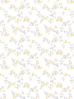 Delicate Floral Yellow Grey Wallpaper WTG-250505 by Galerie Wallpaper for sale at Wallpapers To Go