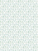 Ogee Floral Emerald Green Turquoise Wallpaper WTG-250535 by Galerie Wallpaper for sale at Wallpapers To Go