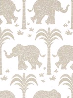 Elephant Beige Wallpaper WTG-250754 by Thibaut Wallpaper for sale at Wallpapers To Go