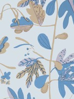 Matisse Leaf Lavender and Blue Wallpaper WTG-250759 by Thibaut Wallpaper for sale at Wallpapers To Go