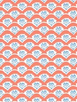 Emily Coral and Blue Wallpaper WTG-250789 by Thibaut Wallpaper for sale at Wallpapers To Go