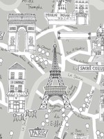 Paris Scene Argos Grey Peel and Stick Wallpaper WTG-250873 by NextWall Wallpaper for sale at Wallpapers To Go