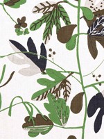 Matisse Leaf Black and Green Fabric WTG-253753 by Thibaut Fabrics for sale at Wallpapers To Go