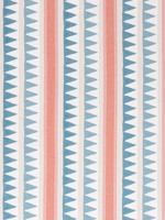 Lomita Stripe French Blue and Coral Fabric WTG-253781 by Thibaut Fabrics for sale at Wallpapers To Go