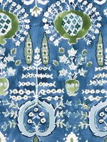 Mendoza Suzani Blue and Green on Navy Fabric WTG-253785 by Thibaut Fabrics for sale at Wallpapers To Go
