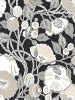 Black and Cream Vincent Poppies Wallpaper WTG-253872 by York Wallpaper for sale at Wallpapers To Go