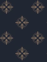 Honey Bee Gold and Navy Wallpaper WTG-253958 by York Wallpaper for sale at Wallpapers To Go