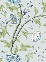 Teahouse Floral Light Blue Wallpaper WTG-254019 by York Wallpaper for sale at Wallpapers To Go