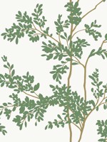 Lunaria Silhouette White and Green Wallpaper WTG-254025 by York Wallpaper for sale at Wallpapers To Go