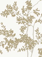 Lunaria Silhouette White and Gold Wallpaper WTG-254030 by York Wallpaper for sale at Wallpapers To Go