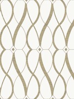 Graceful Geo Cream and Gold Wallpaper WTG-254147 by Antonina Vella Wallpaper for sale at Wallpapers To Go