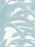 Queen Palm Spa Blue Wallpaper WTG-254264 by Thibaut Wallpaper for sale at Wallpapers To Go