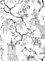 Serena Charcoal Chinoiserie Wallpaper WTG-254341 by A Street Prints Wallpaper for sale at Wallpapers To Go