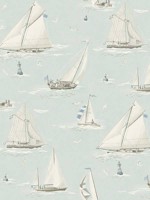 Leeward Aqua Sailboat Wallpaper WTG-254647 by Chesapeake Wallpaper for sale at Wallpapers To Go