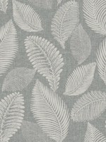 Tossed Leaves Charcoal Linen Wallpaper WTG-254754 by Seabrook Wallpaper for sale at Wallpapers To Go
