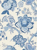 Bernadette Jacobean French Blue Wallpaper WTG-255507 by Seabrook Wallpaper for sale at Wallpapers To Go