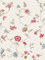 Florale Trail Cranberry and Blue Bell Wallpaper WTG-255521 by Seabrook Wallpaper for sale at Wallpapers To Go