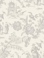 Colette Chinoiserie French Grey Wallpaper WTG-255539 by Seabrook Wallpaper for sale at Wallpapers To Go