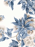 Camellia Garden Navy and Linen Wallpaper WTG-256228 by Anna French Wallpaper for sale at Wallpapers To Go