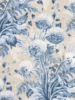 Dahlia Navy on Linen Fabric WTG-256294 by Anna French Fabrics for sale at Wallpapers To Go