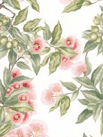 Camellia Garden Coral Fabric WTG-256303 by Anna French Fabrics for sale at Wallpapers To Go