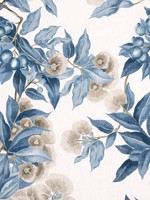 Camellia Garden Linen and Navy Fabric WTG-256306 by Anna French Fabrics for sale at Wallpapers To Go