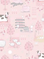 Farmland Pink Grey Beige Wallpaper WTG-256709 by Galerie Wallpaper for sale at Wallpapers To Go