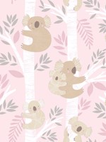 Koalas Pink Grey Glitter Wallpaper WTG-256720 by Galerie Wallpaper for sale at Wallpapers To Go