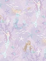 Mermaids Purple Turquoise Glitter Wallpaper WTG-256724 by Galerie Wallpaper for sale at Wallpapers To Go