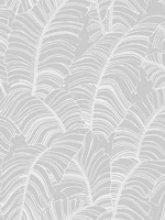 Broadleaf Light Grey Wallpaper WTG-256895 by Galerie Wallpaper for sale at Wallpapers To Go