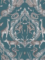 Menagerie Teal Wallpaper WTG-256910 by Galerie Wallpaper for sale at Wallpapers To Go