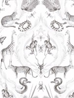 Menagerie White Greys Wallpaper WTG-256911 by Galerie Wallpaper for sale at Wallpapers To Go
