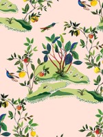 Citrus Hummingbird Blush Wallpaper WTG-257780 by Wallquest Wallpaper for sale at Wallpapers To Go