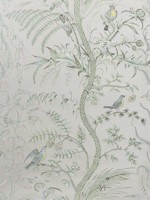 Bird And Thistle Silver Wallpaper WTG-257861 by Brunschwig and Fils Wallpaper for sale at Wallpapers To Go