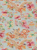 Ming Dragon Aqua Wallpaper WTG-258162 by Brunschwig and Fils Wallpaper for sale at Wallpapers To Go