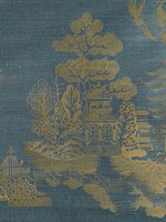La Pagode Teal Wallpaper WTG-258233 by Brunschwig and Fils Wallpaper for sale at Wallpapers To Go