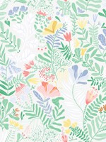 Brittsommar Light Green Woodland Floral Wallpaper WTG-259149 by A Street Prints Wallpaper for sale at Wallpapers To Go
