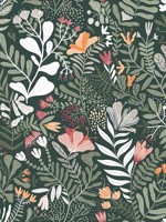 Brittsommar Evergreen Woodland Floral Wallpaper WTG-259151 by A Street Prints Wallpaper for sale at Wallpapers To Go