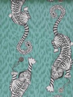 Tigris Teal Wallpaper WTG-259459 by Clarke and Clarke Wallpaper for sale at Wallpapers To Go