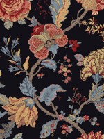 Lana Jacobean Ebony Prepasted Wallpaper WTG-259802 by Seabrook Wallpaper for sale at Wallpapers To Go