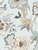 Indienne Jacobean Robins Egg Wallpaper WTG-260296 by Thibaut Wallpaper for sale at Wallpapers To Go