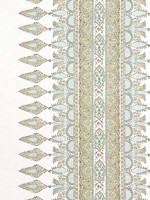 Akola Stripe Seaglass and Gold Fabric WTG-260404 by Thibaut Fabrics for sale at Wallpapers To Go