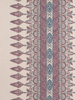 Akola Stripe Raspberry and Blue on Natural Fabric WTG-260405 by Thibaut Fabrics for sale at Wallpapers To Go